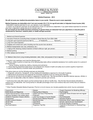 US Medical Expenses Deduction Form