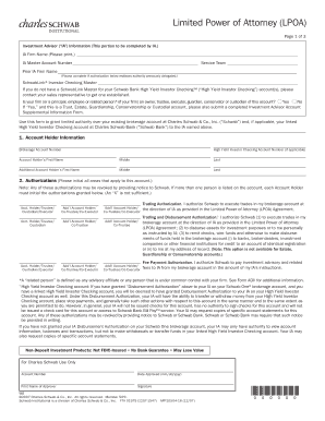 Limited Power of Attorney for Charles Schwab Accounts