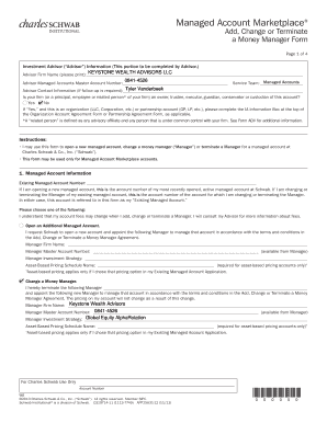 Add Change or Terminate a Money Manager Form