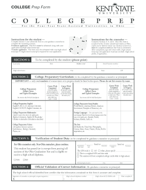 Ohio College Prep Form