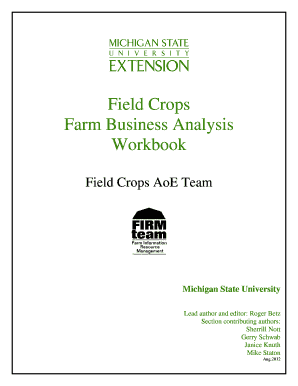 Field Crop Farm Financial Analysis Workbook