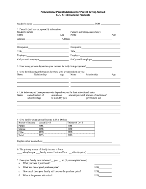 Noncustodial Parent Statement for Parent Living Abroad