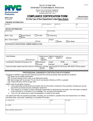 New York Boiler Compliance Certification Form
