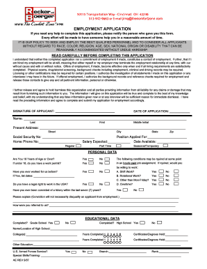 Employment Application Form