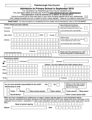 Primary School Admission Application