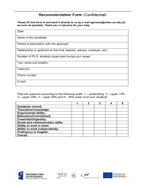 Recommendation Form