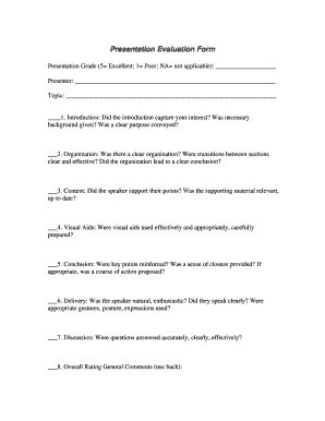 Presentation Evaluation Form