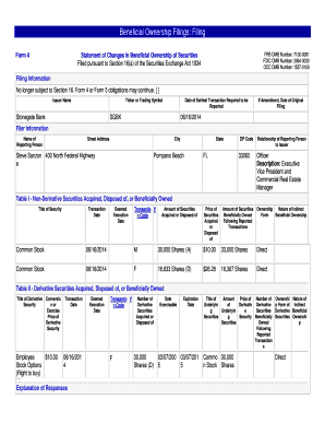 Form 4 Statement of Changes in Beneficial Ownership
