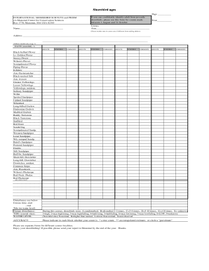 International Shorebird Surveys Form