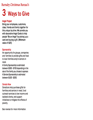 Burnaby Christmas Bureau Donation Form