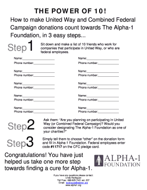 United Way Donation Designation Form