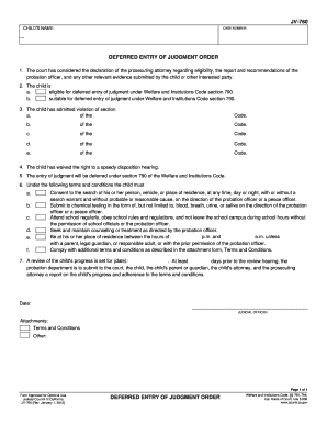 Deferred Entry of Judgment Order