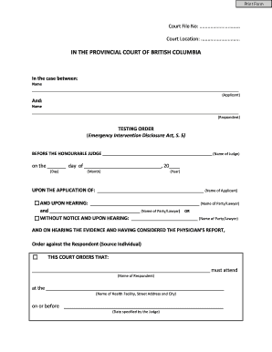 Testing Order Form