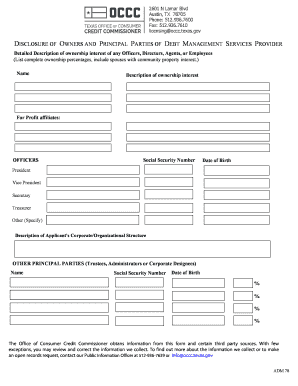 Disclosure of Owners and Principal Parties