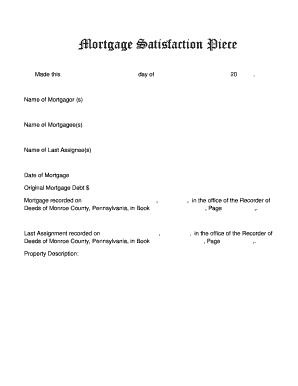 Mortgage Satisfaction Piece
