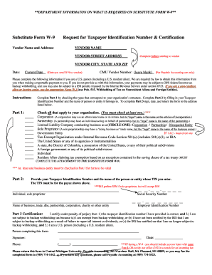 Substitute Form W-9