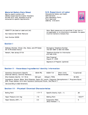 Material Safety Data Sheet