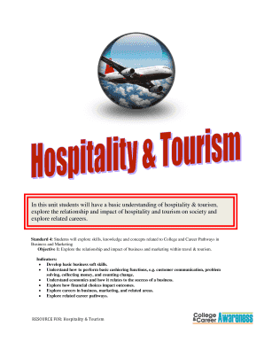 Hospitality & Tourism Career Exploration Worksheet