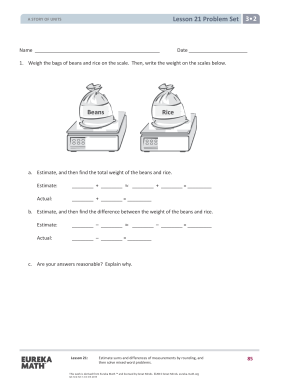 A Story of Units Lesson 21 Problem Set