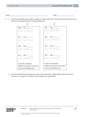 Eureka Math Lesson 20 Worksheet