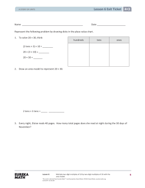 Place value chart 5th grade - lesson 6 exit ticket