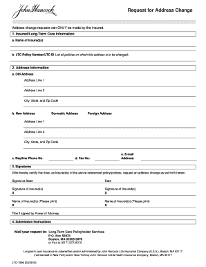 Long-Term Care Address Change Request