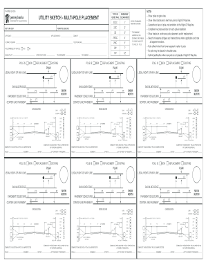 Utility Sketch Multi-Pole Placement Guide Rail Clearances