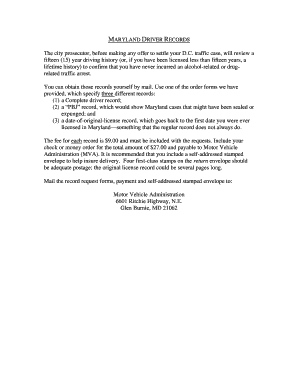 Maryland Driver Records Request Form