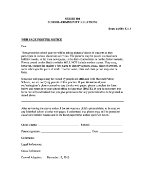 School Web Page Posting Notice