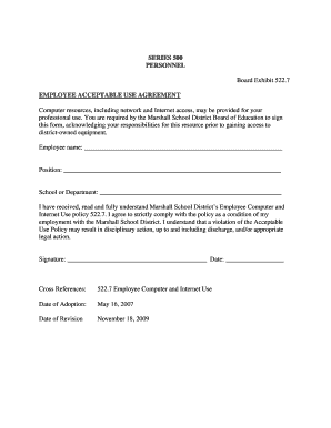 Employee Acceptable Use Agreement