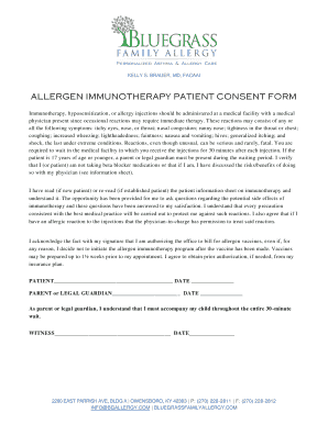 Allergen Immunotherapy Patient Consent Form