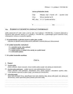 Czech Republic Urban Planning Information Request