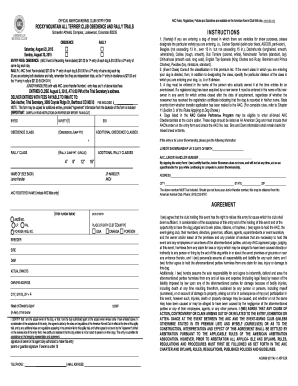 American Kennel Club Entry Form