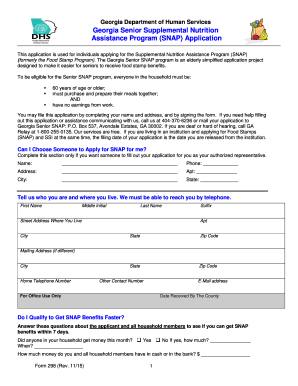Georgia Senior SNAP Application