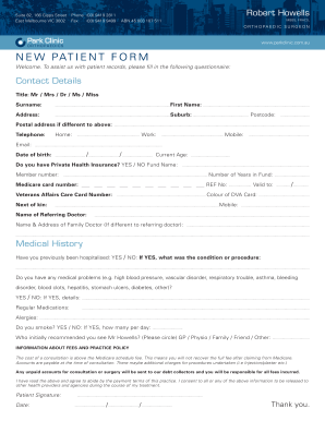 New Patient Form