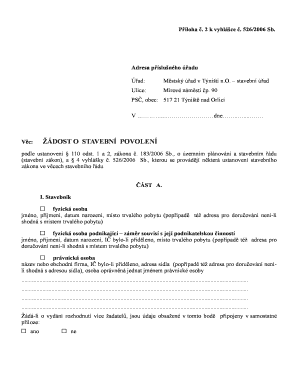 Czech Building Permit Application
