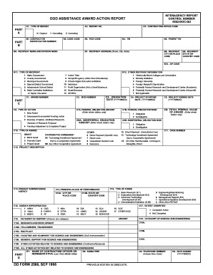 DOD Assistance Award Action Report