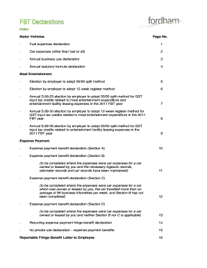 FBT Declarations for Motor Vehicles and Expenses