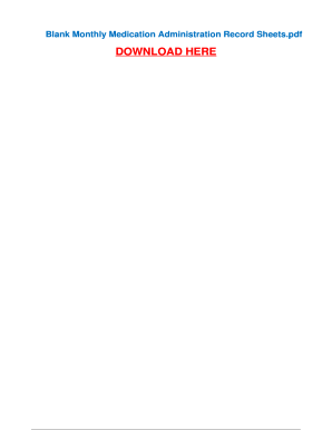Blank Monthly Medication Administration Record