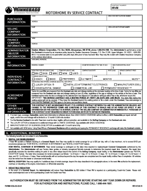 RV Service Contract Agreement