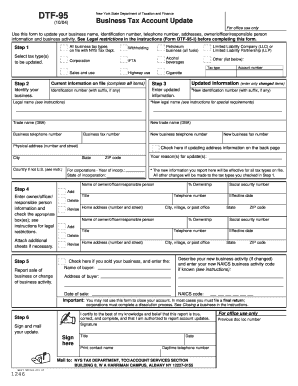 New York State Business Tax Account Update Form