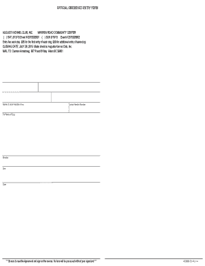 AKC Dog Obedience Entry Form