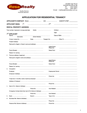 Application for Residential Tenancy