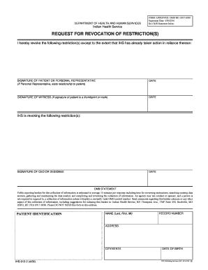 Request for Revocation of Restriction