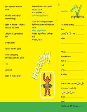 Healthy Weight Solutions Referral Form