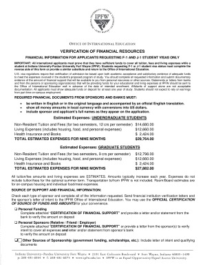 Verification of Financial Resources for F-1 and J-1 Student Visas