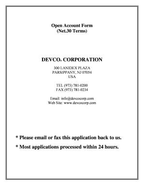 Business Credit Application Form