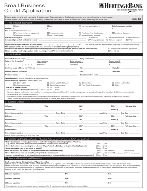 Small Business Credit Application