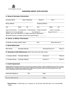 Business Credit Application