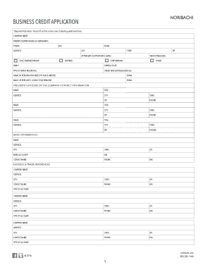 Business Credit Application Form